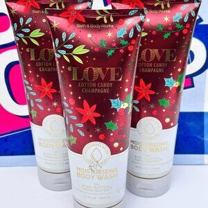 3 Bath & Body Works Love Cotton Candy Champagne Moisturizing Body Wash 10oz NEW!